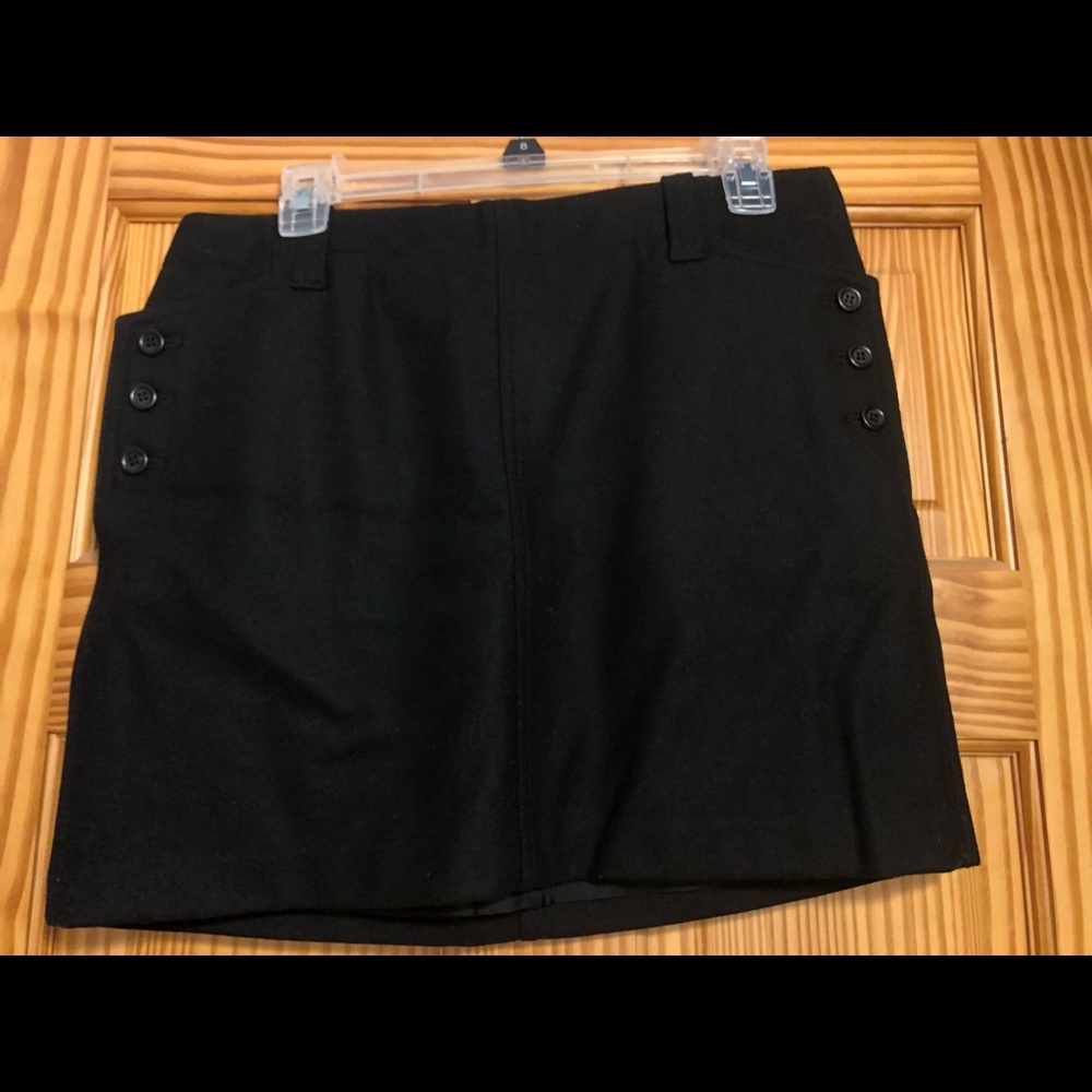 J Crew Black Wool Mini Skirt Size 6